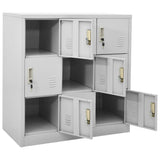 Locker Cabinets 5 pcs Light Grey 90x45x92.5 cm Steel - Rear View