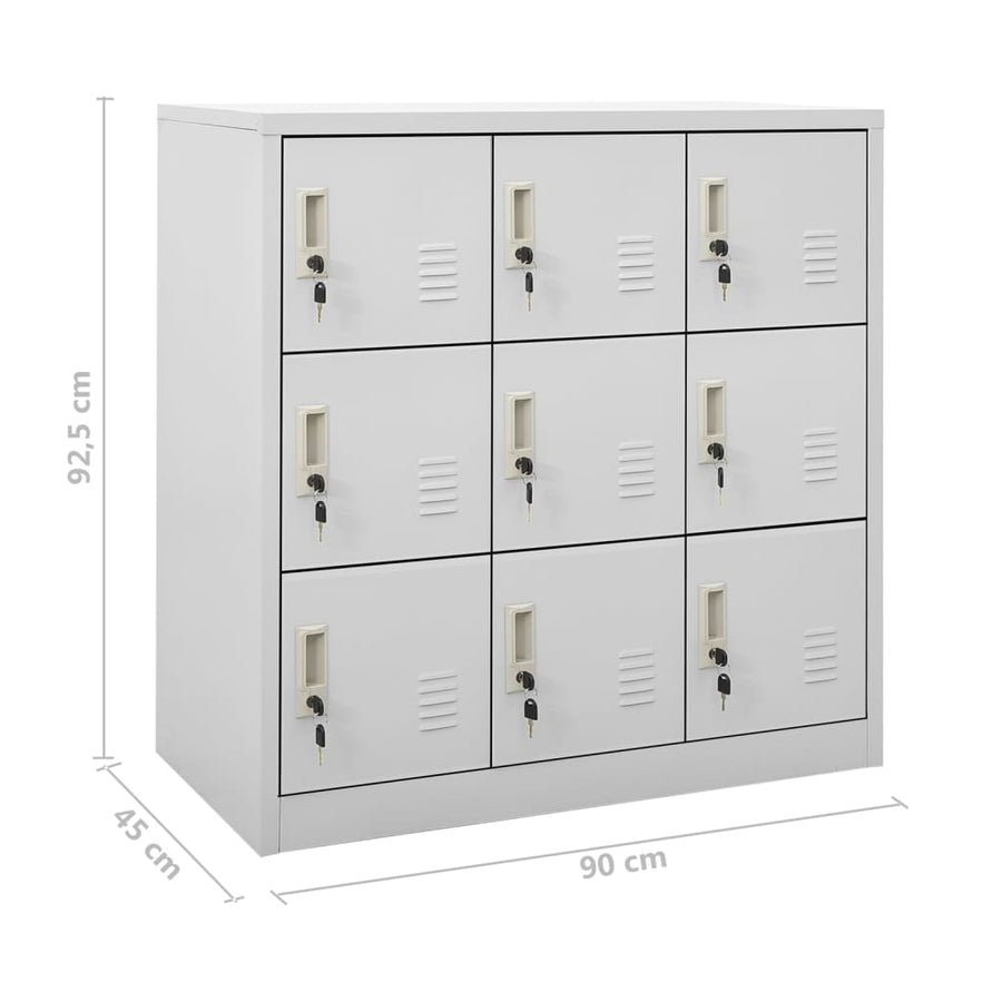 Locker Cabinets 5 pcs Light Grey 90x45x92,5 cm Steel