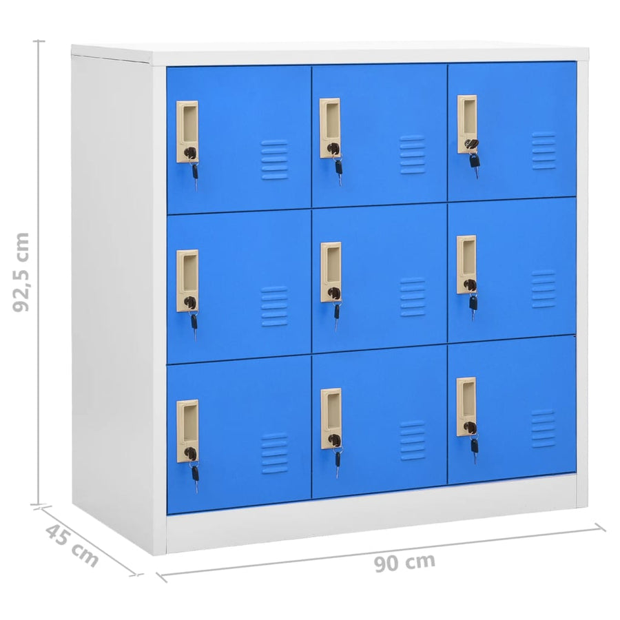 Locker Cabinets 5 pcs Light Grey and Blue 90x45x92,5 cm Steel