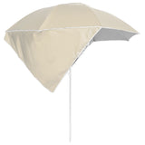 Beach Parasol with Side Walls Sand 215 cm - Side View
