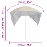 Beach Parasol with Side Walls Sand 215 cm - Extra Image