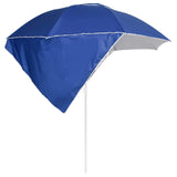 Beach Parasol with Side Walls Blue 215 cm - Side View