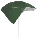Beach Parasol with Side Walls Green 215 cm - Side View