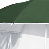 Beach Parasol with Side Walls Green 215 cm - 45-Degree Angle