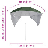 Beach Parasol with Side Walls Green 215 cm - Extra Image
