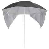 Beach Parasol with Side Walls Anthracite 215 cm - Front View