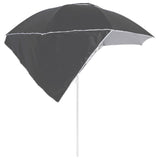 Beach Parasol with Side Walls Anthracite 215 cm - Side View