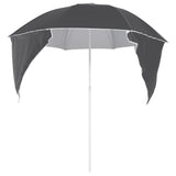 Beach Parasol with Side Walls Anthracite 215 cm - Top-Down View