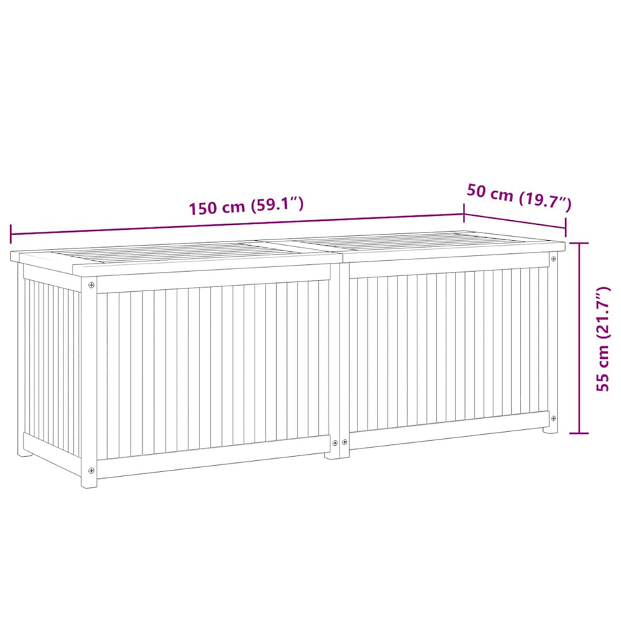 Garden Box 150x50x55 cm Solid Wood Teak