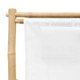 Deck Chair Bamboo and Canvas Cream White - Close-Up Angle