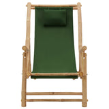 Deck Chair Bamboo and Canvas Green - Front View