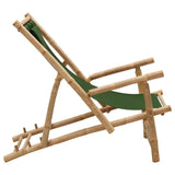 Deck Chair Bamboo and Canvas Green - Side View
