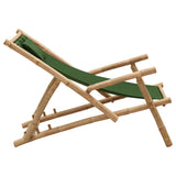 Deck Chair Bamboo and Canvas Green - Top-Down View