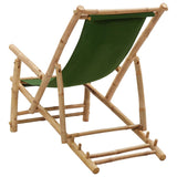 Deck Chair Bamboo and Canvas Green - 45-Degree Angle