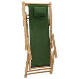 Deck Chair Bamboo and Canvas Green - Rear View