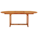 Garden Table 200x100x75 cm Solid Wood Eucalyptus - Front View