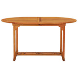 Garden Table 200x100x75 cm Solid Wood Eucalyptus - Rear View