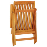 Folding Garden Chairs 2 pcs Solid Wood Eucalyptus - Rear View