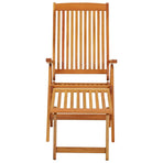 Folding Chairs with Footrests 2 pcs Solid Wood Eucalyptus