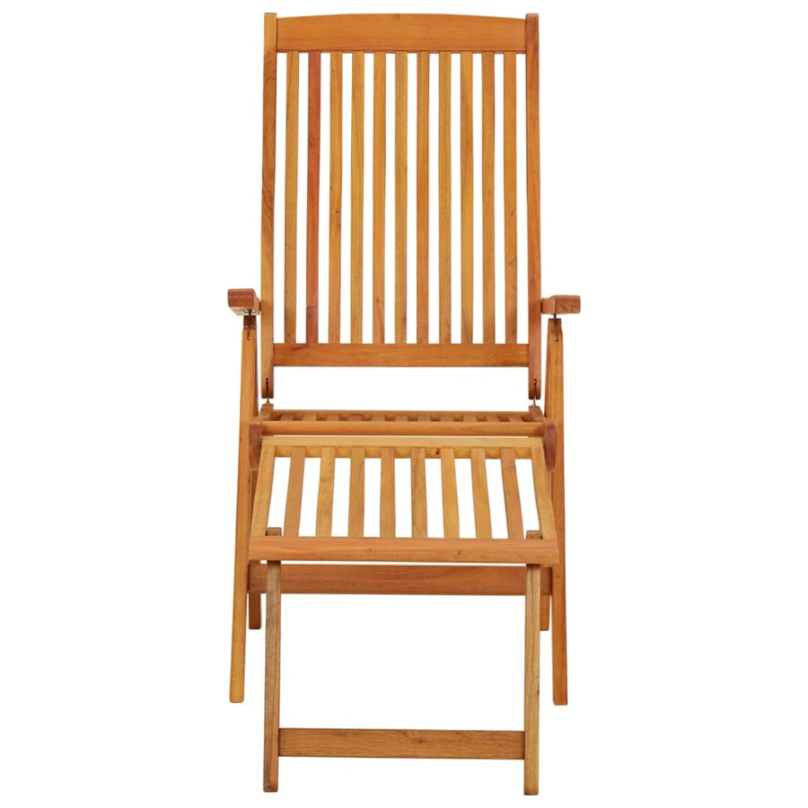Folding Chairs with Footrests 2 pcs Solid Wood Eucalyptus
