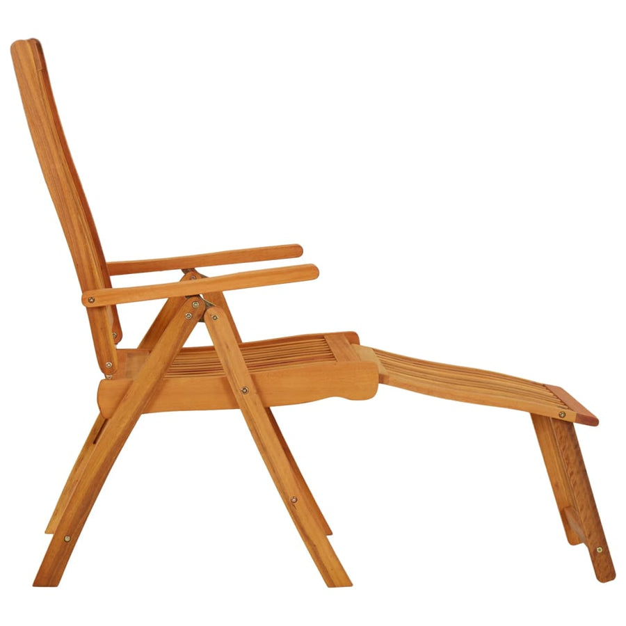 Folding Chairs with Footrests 2 pcs Solid Wood Eucalyptus