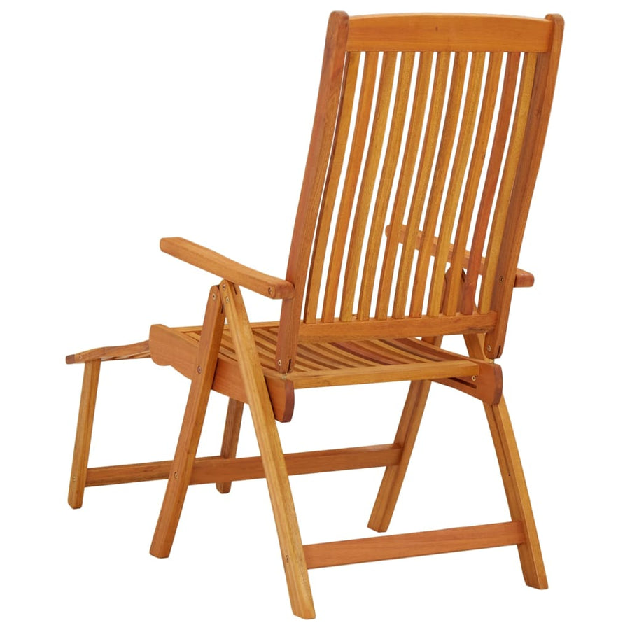 Folding Chairs with Footrests 2 pcs Solid Wood Eucalyptus