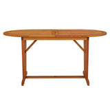 Garden Table 160x85x75 cm Solid Wood Eucalyptus - Front View