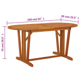 Garden Table 160x85x75 cm Solid Wood Eucalyptus - 45-Degree Angle