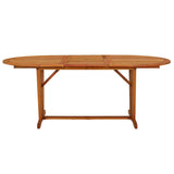 Garden Table 200x100x75 cm Solid Wood Eucalyptus - Front View