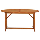 Garden Table 200x100x75 cm Solid Wood Eucalyptus - Rear View