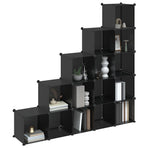 Storage Cube Organiser with 15 Cubes Black PP