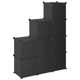 Storage Cube Organiser with 9 Cubes Black PP