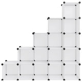 Storage Cube Organiser with 15 Cubes Transparent PP - Side View