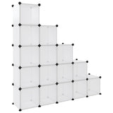 Storage Cube Organiser with 15 Cubes Transparent PP - 45-Degree Angle