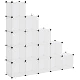 Storage Cube Organiser with 15 Cubes Transparent PP