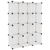 Storage Cube Organiser with 12 Cubes Transparent PP - Front View