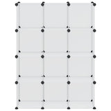 Storage Cube Organiser with 12 Cubes Transparent PP - 45-Degree Angle