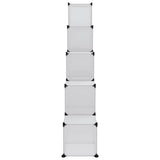 Storage Cube Organiser with 15 Cubes and Doors Transparent PP - 45-Degree Angle