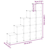 Storage Cube Organiser with 15 Cubes and Doors Transparent PP - Extra Image