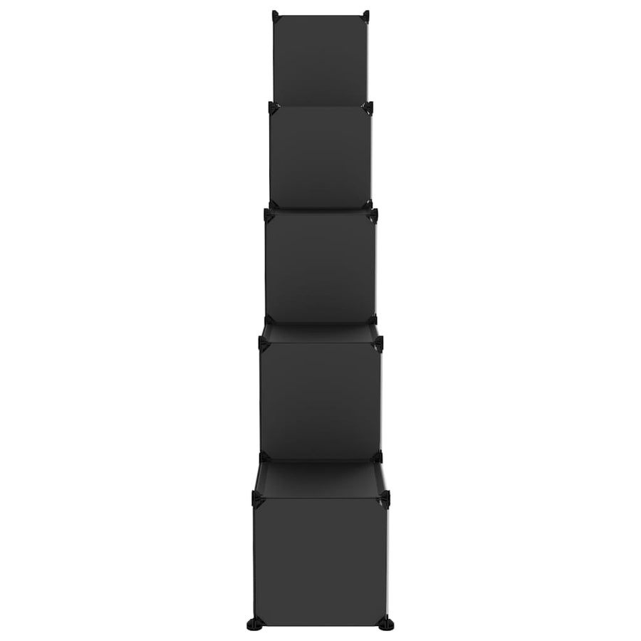 Storage Cube Organiser with 15 Cubes and Doors Black PP