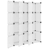 Storage Cube Organiser with 12 Cubes and Doors Transparent PP