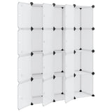 Storage Cube Organiser with 12 Cubes and Doors Transparent PP - Top-Down View