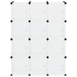 Storage Cube Organiser with 12 Cubes and Doors Transparent PP