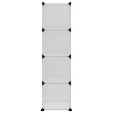 Storage Cube Organiser with 12 Cubes and Doors Transparent PP - 45-Degree Angle