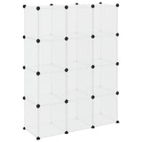 Storage Cube Organiser with 12 Cubes and Doors Transparent PP