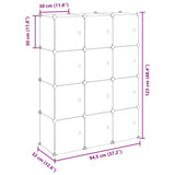 Storage Cube Organiser with 12 Cubes and Doors Transparent PP - Extra Image