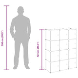Storage Cube Organiser with 12 Cubes and Doors Transparent PP - Extra Image