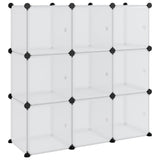 Storage Cube Organiser with 9 Cubes and Doors Transparent PP