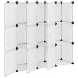 Storage Cube Organiser with 9 Cubes and Doors Transparent PP