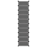 Shoe Rack Black 44x32x174 cm PP